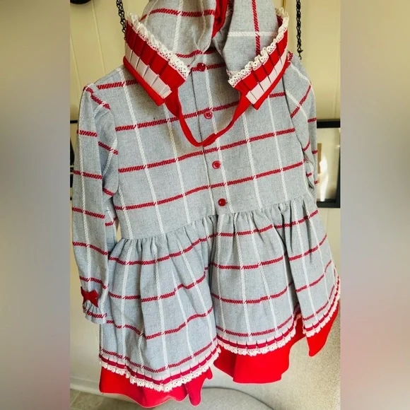 Charming Red and Gray Kids Formal Dress - Picture 4 of 5